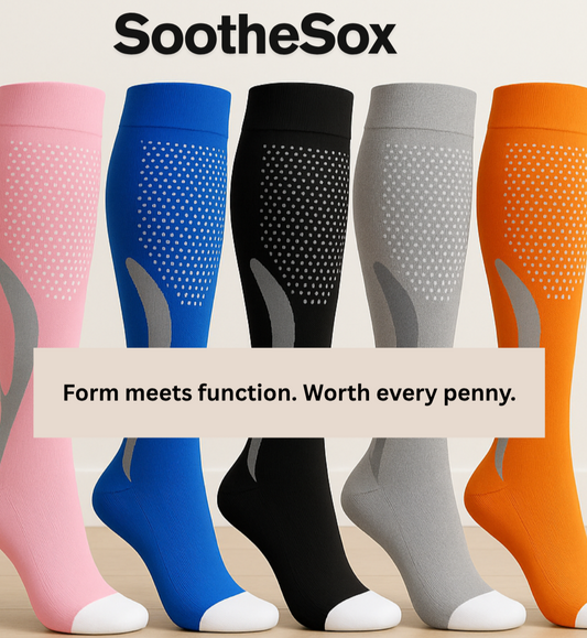 SootheSox- New 20-30mmhg High Compression Socks For Men and Women